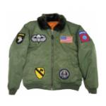 Youth Nylon B-15 Flight Jacket (Olive Drab) with Patches