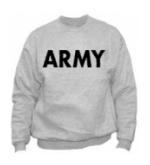 Army Long Sleeve Sweatshirt (Gray)