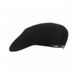 Military Beret By Bancroft (Leather Sweatband)(Black)