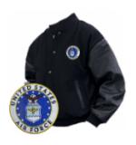 Varsity Legend Jacket (Black) with Air Force Logo