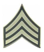Army Sergeant E-5 Pin (Gold on Green)