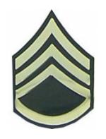 Army Staff Sergeant E-6 Pin (Gold on Green)