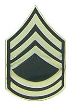 Army Sergeant First Class E-7 Pin (Gold on Green)