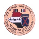 Operation Iraqi Freedom 10th Mountain Division Pin