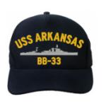 USS Arkansas BB-33 Cap (Dark Navy) (Direct Embroidered)