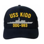 USS Kidd DDG-993 Cap (Dark Navy) (Direct Embroidered)
