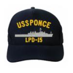 USS Ponce LPD-15 Cap (Dark Navy) (Direct Embroidered)