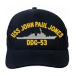 USS John Paul Jones DDG-53 Cap (Dark Navy) (Direct Embroidered)