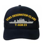USNS Observation Island T-AGM 23 Cap (Dark Navy) (Direct Embroidered)