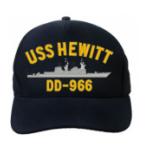 USS Hewitt DD-966 Cap (Dark Navy) (Direct Embroidered)