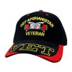 OEF Afghanistan Veteran Cap w/ VET on Visor (Black)