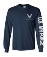 US Air Force Long Sleeve Tee Shirt (Navy Blue)