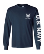 US Navy Long Sleeve Tee Shirt (Navy Blue)