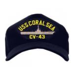 USS Coral Sea CV-43 Cap (Dark Navy) (Direct Embroidered)