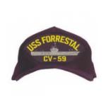 USS Forrestal CV-59 Cap (Dark Navy) (Direct Embroidered)