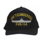 USS Ticonderoga CVA-14  Cap (Dark Navy) (Direct Embroidered)
