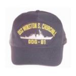 USS Winston S. Churchill DDG-81 Cap (Dark Navy) (Direct Embroidered)