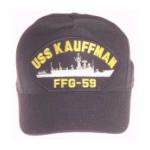 USS Kauffman FFG-59 Cap (Dark Navy) (Direct Embroidered)