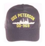 USS Peterson DD-969 Cap (Dark Navy) (Direct Embroidered)