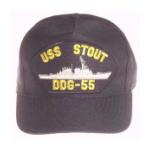 USS Stout DDG-55 Cap (Dark Navy) (Direct Embroidered)