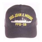 USS John A. Moore FFG-19 Cap (Dark Navy) (Direct Embroidered)