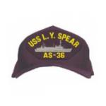 USS L. Y. Spear AS-36 Cap with Boat (Dark Navy) (Direct Embroidered)