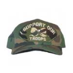 Support Our Troops Cap with Ribbon (Woodland Camo)