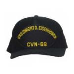 USS Dwight D. Eisenhower CVN-69 Cap with Letters Only (Dark Navy) (Direct Embroidered)