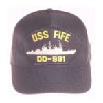 USS Fife DD-991 Cap (Dark Navy) (Direct Embroidered)