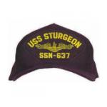 USS Sturgeon SSN-637 Cap with Gold Emblem (Dark Navy) (Direct Embroidered)