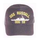 USS Russell DDG-59 Cap (Dark Navy) (Direct Embroidered)