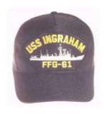 USS Ingraham FFG-61 Cap (Dark Navy) (Direct Embroidered)