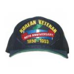 Korean Veteran 1950 - 1953 50th Anniversary Cap with Ribbons and Map