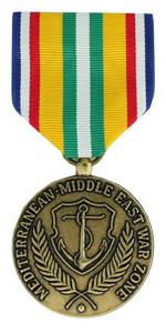 Merchant Marine Mediterranean-Middle East War Zone Medal (Full Size)