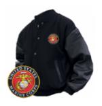 Varsity Legend Jacket (Black) with Marine Corps Logo