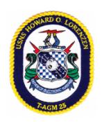 USNS Howard O. Lorenzen T-AGM 25 Ship Patch