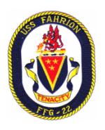 USS Fahrion FFG-22 Ship Patch