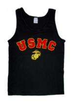 USMC Marines Tank Top with Globe and Anchor (Black)