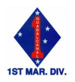 1st Marine Division Outside Window Decal