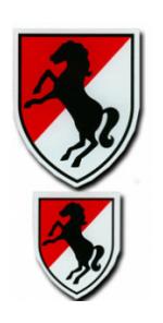11th Armored Cavalry Regiment Outside Decal with Large and Small Decal