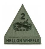2nd Armor Division Patch Foliage Green (Velcro Backed)