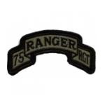 HQ 75th Infantry Regiment Scroll Patch  Foliage Green (Velcro Backed)