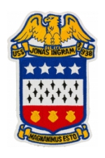 USS Jonas Ingram DD-938 Ship Patch