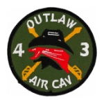 Outlaw 4/3 Air Cavalry Regiment Patch (OD)