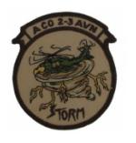 Army 2nd Battalion 3rd Aviation Regiment  A Company Patch with Storm Patch with Velcro (Iraq) (Desert)