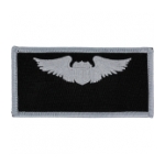Air Force Pilot Wing Patch (Silver On Black)