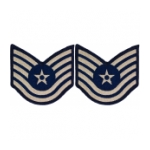 Air Force Technical Sergeant Old Style with Star (Silver On Dark Blue)