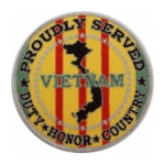 Proudly Served Vietnam War Veteran Gold Patch
