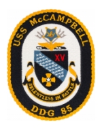 USS MC Campbell DDG-85 Ship Patch