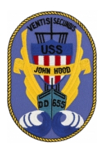 USS John Hood DD-655 Ship Patch